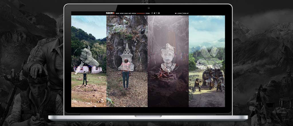 Homepage de la plateforme de lancement de Farcry 4 par Vivien Urtiaga